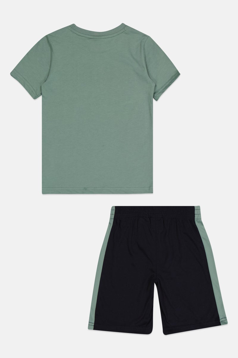 PUMA Kids Boy 2 Pieces Sportswear Fit Short Sleeve Outdoor T-Shirt And Shorts Set, Multicolor - Image 2