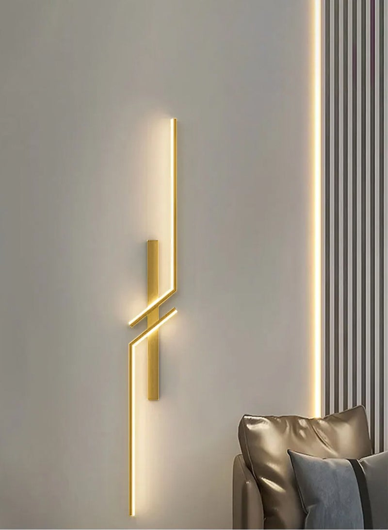 لوبيتيز ( الذهب ، 100 سم ، لون درجة الحرارة ) modern creative strip led wall lamp minimalist bedroom bedside wall scans led lights living room tv sofa background wall lamp  - Image 1
