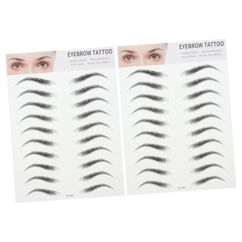 2pcs Artificial Eyebrow Stickers Instant Full Brows No Pain No Wounds Easy to Apply Temporary Tattoos for Skin Types - Image 1