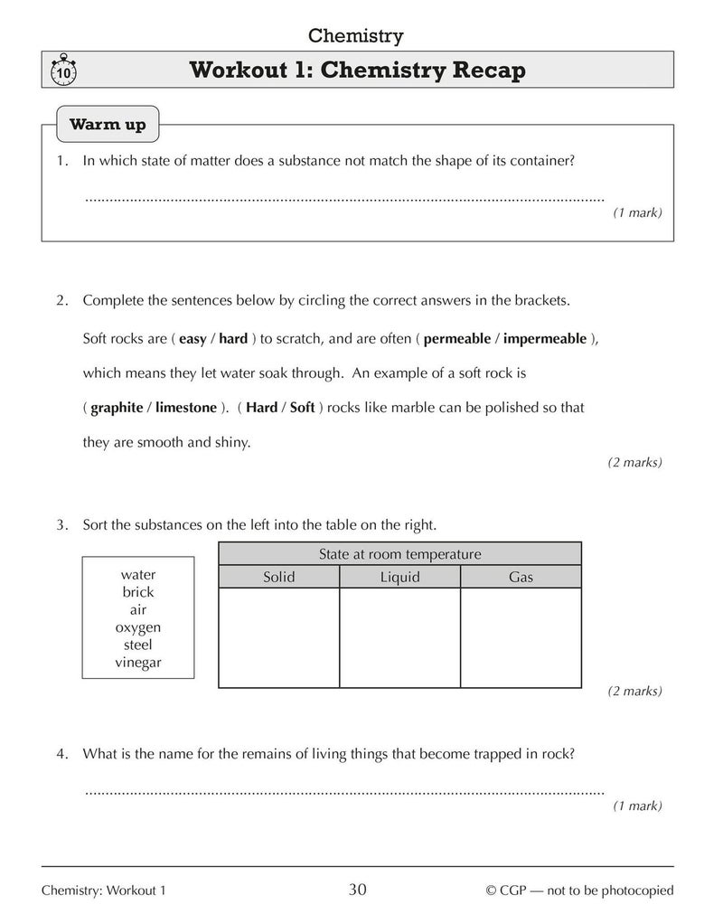 KS3 Year 7 Science 10-Minute Weekly Workouts (includes answers) - Image 3