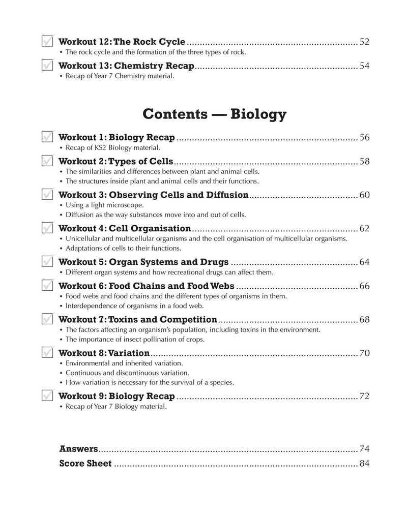 KS3 Year 7 Science 10-Minute Weekly Workouts (includes answers) - Image 4