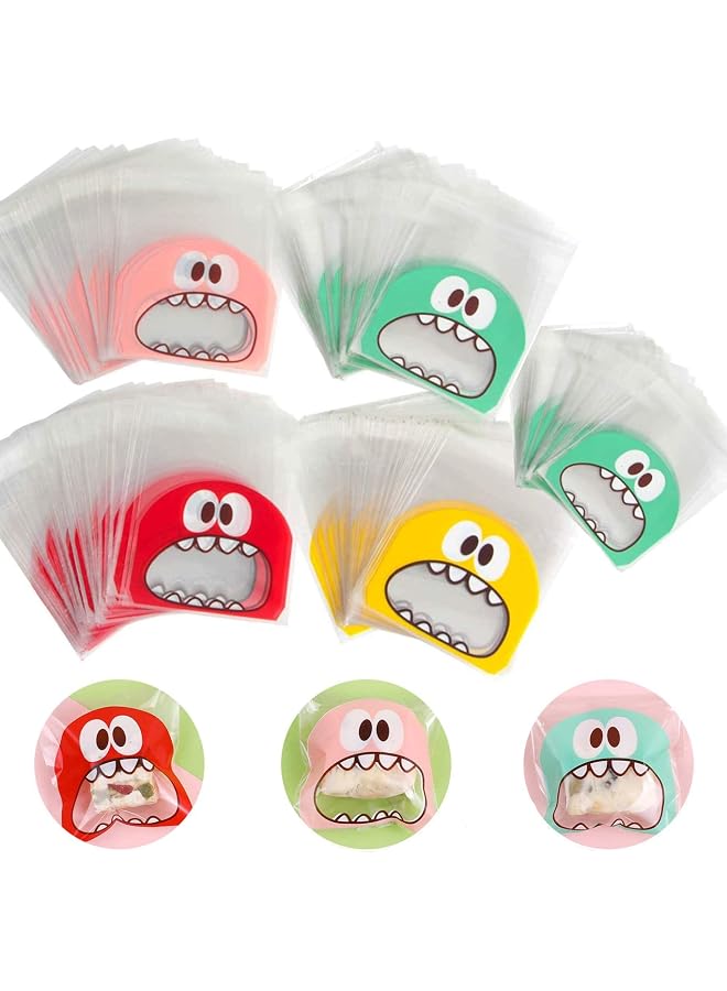 S-TOP 400 PCS Self Adhesive Plastic Cookie Bags, Candy Treat Bakery Decorating Chocolate Gift Bag, DIY Plastic Individual Bag for Wedding Birthday Cake Pops Supplies Party Favors, 3.9 x 3.9 In - Image 1