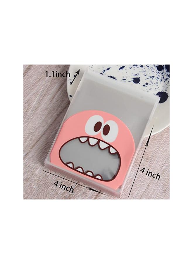 S-TOP 400 PCS Self Adhesive Plastic Cookie Bags, Candy Treat Bakery Decorating Chocolate Gift Bag, DIY Plastic Individual Bag for Wedding Birthday Cake Pops Supplies Party Favors, 3.9 x 3.9 In - Image 5