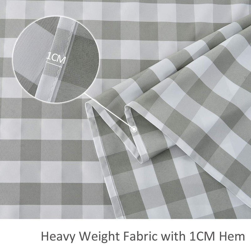 maxmill Rectangle Checkered Tablecloth Waterproof Spillproof Wrinkle Resistant Buffalo Plaid Heavy Weight Table Cloth Gingham Table Cover for Outdoor and Indoor Use, 52 x 70 Inch Grey and White - Image 5