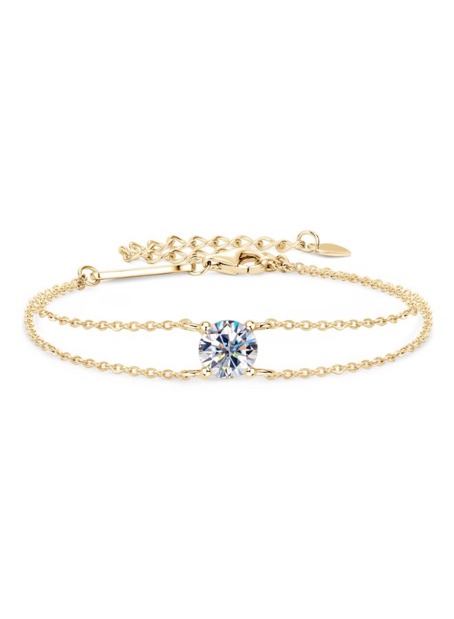 KUYING S925 Sterling Silver Bracelet Birthstone Jewelry-May