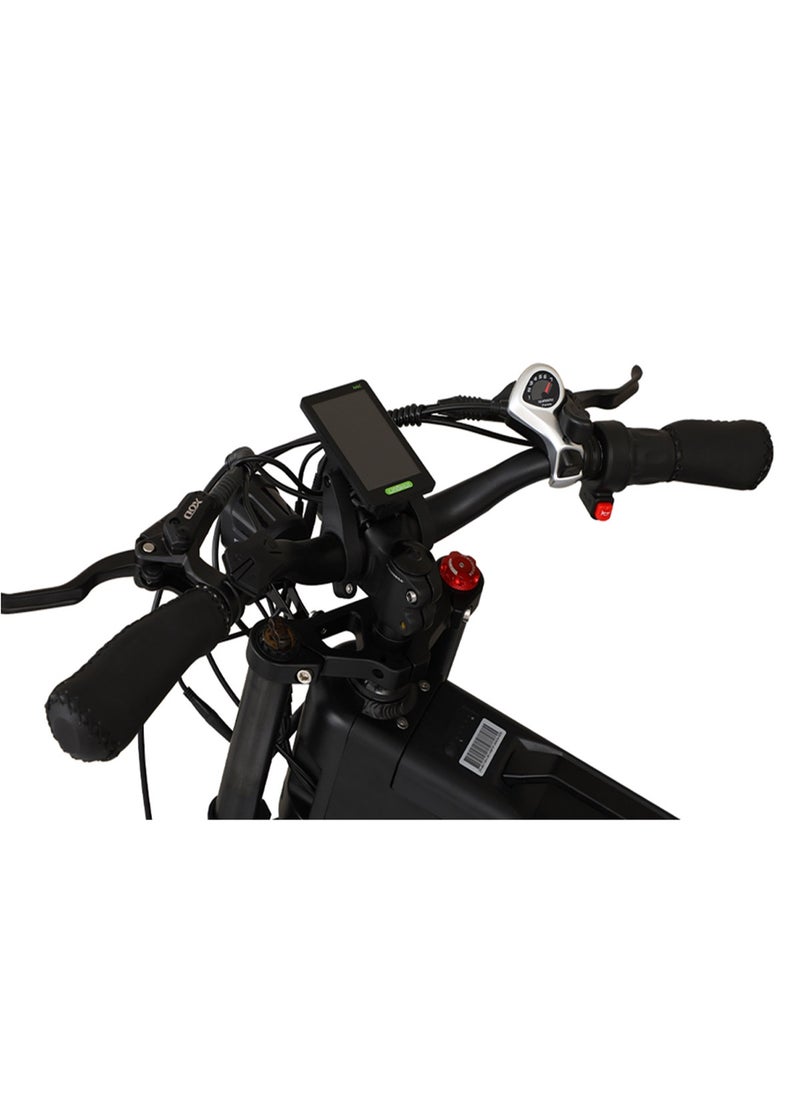 Crony T01 Mountain Biking Hybrid Electric Bike for Adults with 750W Motor, 48V 13AH Battery, 52KM/H Top Speed, 35-65KM Range, 5-Level Pedal Assist, 7-Speed Gear, Dual Disc Brakes, Front & Rear Suspension, Off-Road Tires, Aluminum Alloy Frame, LCD Display, Dual LED Headlamps – Powerful City Commuter E-Bike for Road & Trail, Long-Range Lightweight Smart Cycling Solution, Black  - Image 2