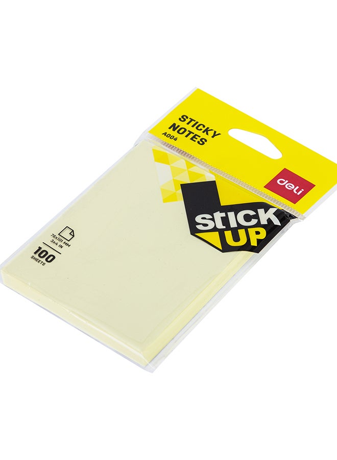 DELI STICKY NOTES 76×101MM 3"×4" 100 SHEETS YELLOW EA00452 - Image 2