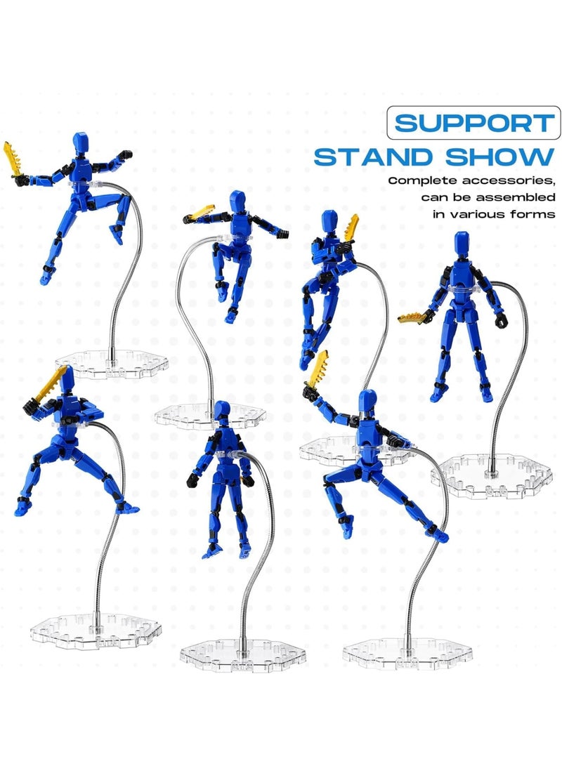 SYOSI Action Figure Stands, Adjustable Display Holder with Metal Support Arm and Base Compatible with 8 to 12 Inch Dolls HG RG 1/144 Figures Flexible Assembled Stand for Collectibles Display, 4 Pcs - Image 5