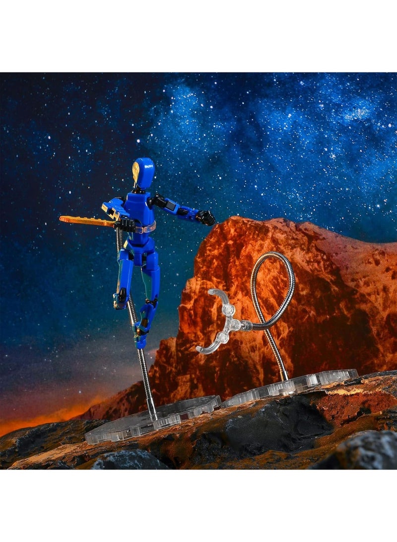 SYOSI Action Figure Stands, Adjustable Display Holder with Metal Support Arm and Base Compatible with 8 to 12 Inch Dolls HG RG 1/144 Figures Flexible Assembled Stand for Collectibles Display, 4 Pcs - Image 4