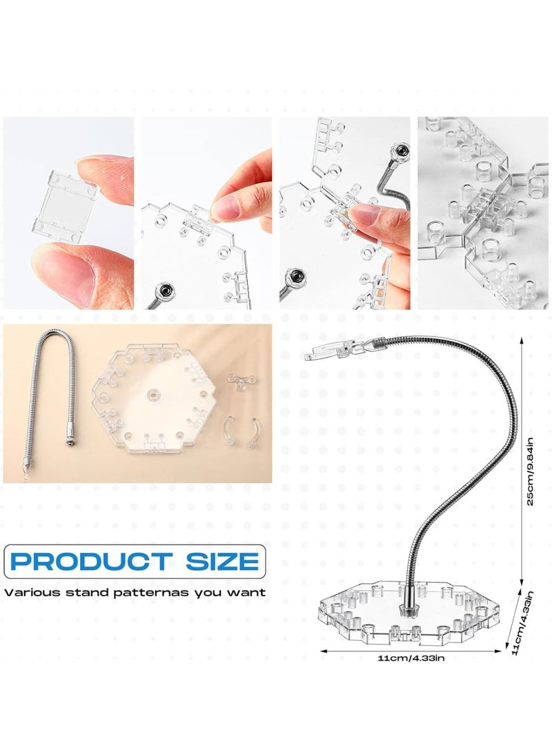 SYOSI Action Figure Stands, Adjustable Display Holder with Metal Support Arm and Base Compatible with 8 to 12 Inch Dolls HG RG 1/144 Figures Flexible Assembled Stand for Collectibles Display, 4 Pcs - Image 2
