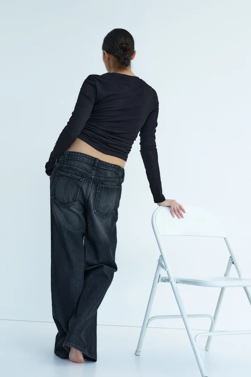 H&M  MAMA Wide Low Jeans for Women | Best Price UAE
