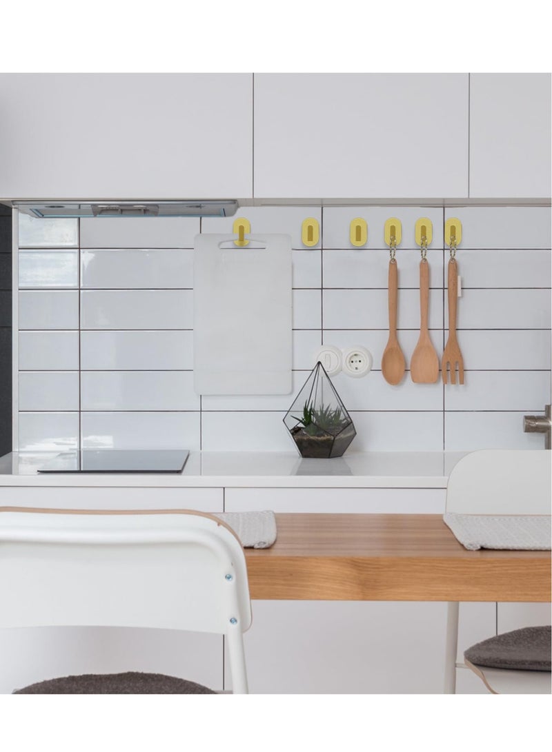 خطافات منشفة لاصقة عالية الجودة - 6 عبوات للح bathroom والمطبخ والزجاج والبلاط و miroir - لا تتطلب أدوات، حوامل رداء أنيقة ذهبية لتعليق سهل - Image 4