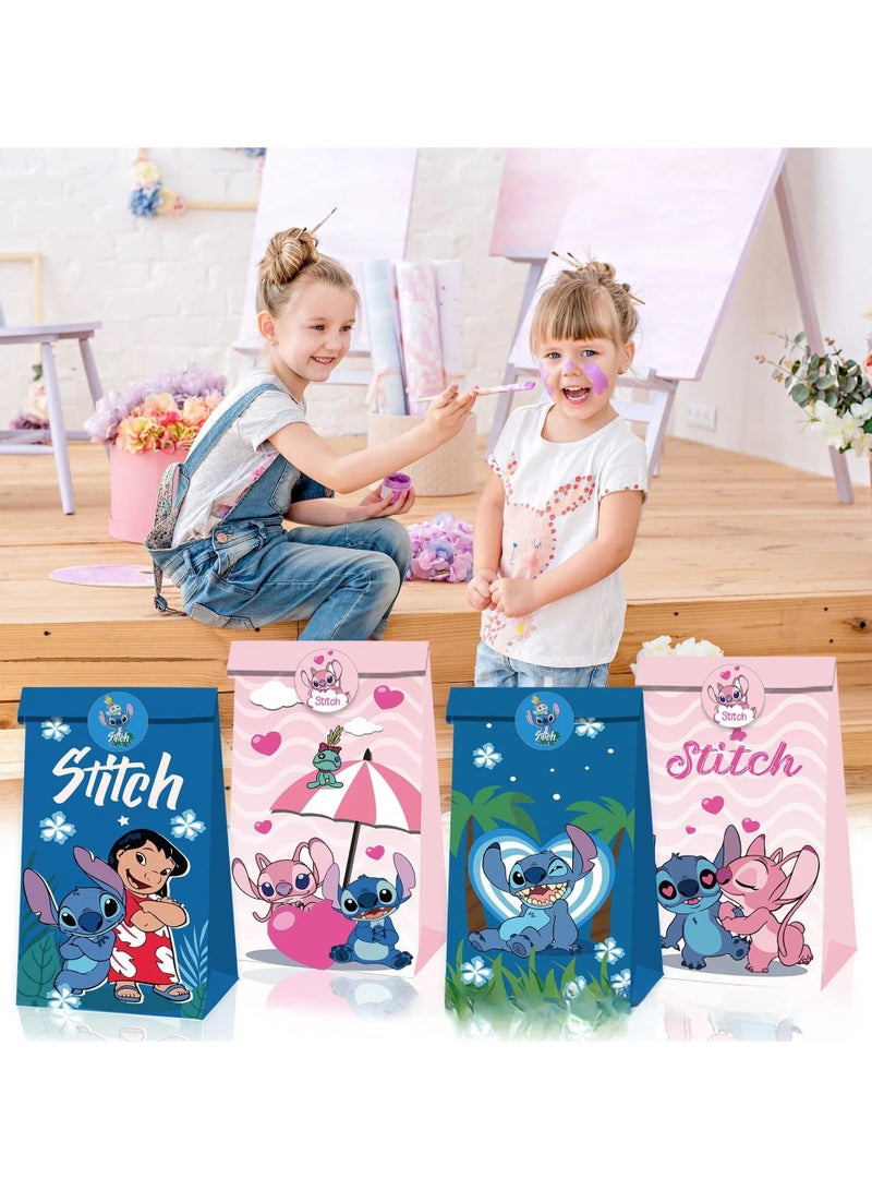 general 12pcs cartoon paper bag with handle with 18 stickers, kids girl birthday, party gift bag, party gift bag, gift bag, candy bag - Image 2