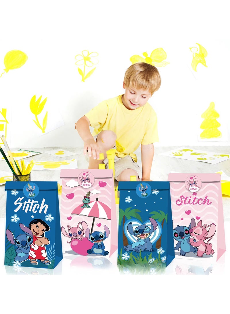general 12pcs cartoon paper bag with handle with 18 stickers, kids girl birthday, party gift bag, party gift bag, gift bag, candy bag - Image 3