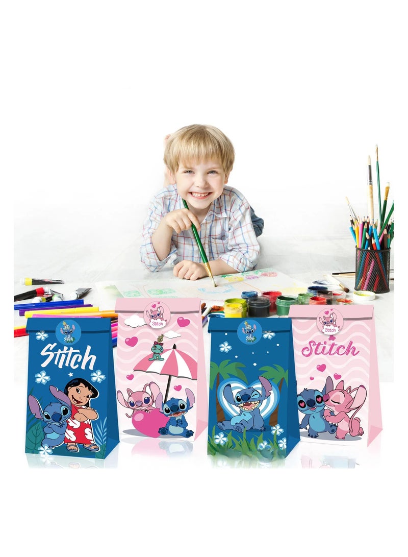 general 12pcs cartoon paper bag with handle with 18 stickers, kids girl birthday, party gift bag, party gift bag, gift bag, candy bag - Image 4