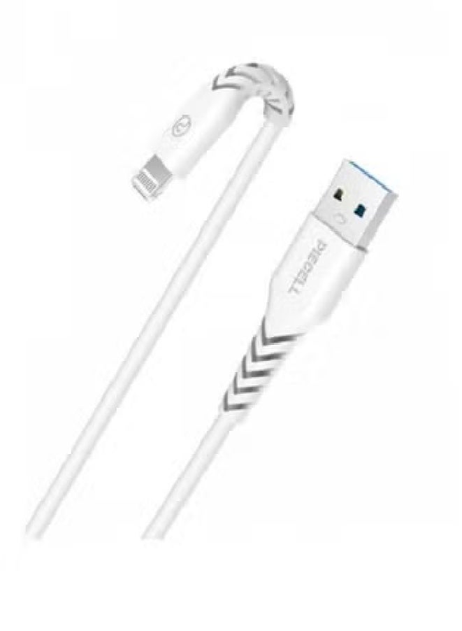 بايسيل كابل آيفون، بطول 120 سم، من ماركة Piecell الأمريكية، معتمد من Apple، مصنوع من الجلد الأبيض - Image 4