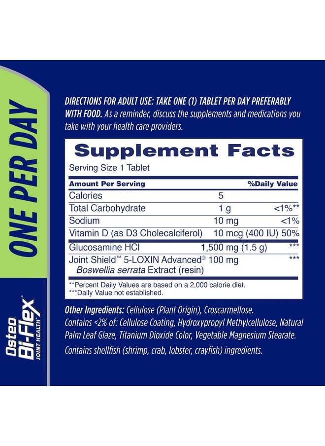 Osteo Bi-Flex One Per Day Glucosamine Joint Health Supplement With Vitamin D Coated Tablets 60 Count  - Image 3