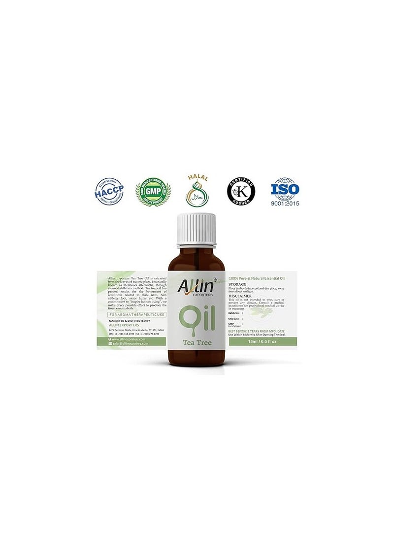 Allin Exporters Allin Exporters Tea Tree Essential Oil Undiluted Pure Aromatherapy Therapeutic Grade for Healthy Skin Hair Face  - Image 4