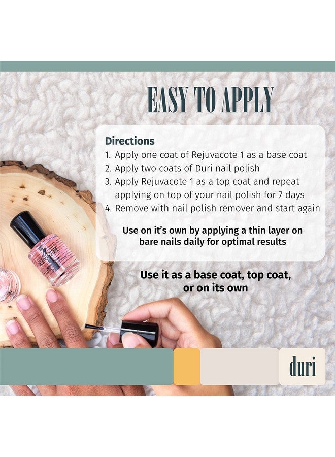 duri Rejuvacote 1 Nail Growth System - Original Maximum Strength Formula - Nail Strengthener And Nail Growth - Base And Top Coat - 0.45 Fl. Oz. - Image 3