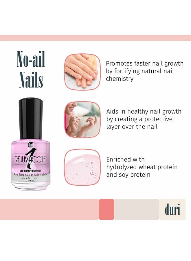 duri Rejuvacote 1 Nail Growth System - Original Maximum Strength Formula - Nail Strengthener And Nail Growth - Base And Top Coat - 0.45 Fl. Oz. - Image 2