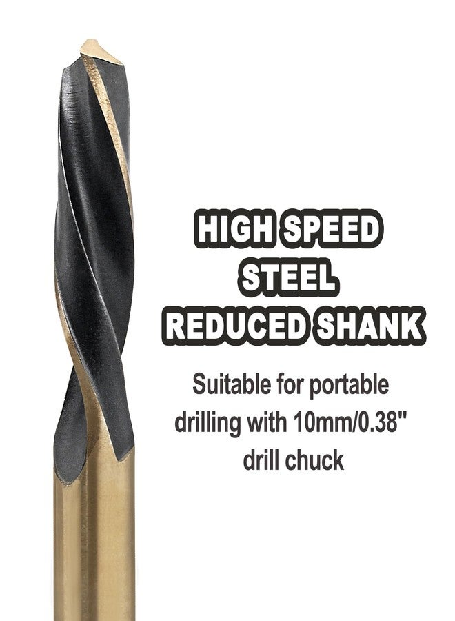 LifCratms 11/16" Reduced Shank Drill Bit, 0.38" Shank HSS Drill Bit Black and Gold Oxide Finish, 115 Degree Split Point Industrial Drill Bit for General Building Engineering Woodworking DIY Projects - Image 3