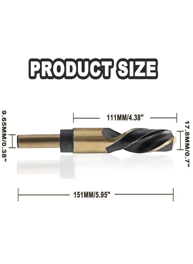 LifCratms 11/16" Reduced Shank Drill Bit, 0.38" Shank HSS Drill Bit Black and Gold Oxide Finish, 115 Degree Split Point Industrial Drill Bit for General Building Engineering Woodworking DIY Projects - Image 2