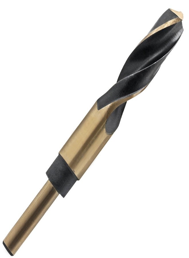 LifCratms 11/16" Reduced Shank Drill Bit, 0.38" Shank HSS Drill Bit Black and Gold Oxide Finish, 115 Degree Split Point Industrial Drill Bit for General Building Engineering Woodworking DIY Projects - Image 1