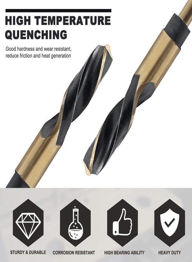 LifCratms 11/16" Reduced Shank Drill Bit, 0.38" Shank HSS Drill Bit Black and Gold Oxide Finish, 115 Degree Split Point Industrial Drill Bit for General Building Engineering Woodworking DIY Projects - Image 5
