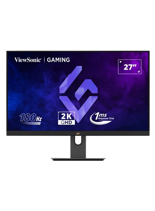 ViewSonic 27 Inch  2K Qhd 180Hz (Variable Refresh Rate) 1Ms Gaming Monitor, Ips, Amd Freesync, Hdr10, Eye-Care Technology, Hdmi 2.0X2, Dpx1, Height Adjustable, Tilt/Swivel/Pivot, Vx2758A-2K-Pro-2 Black - Image 1