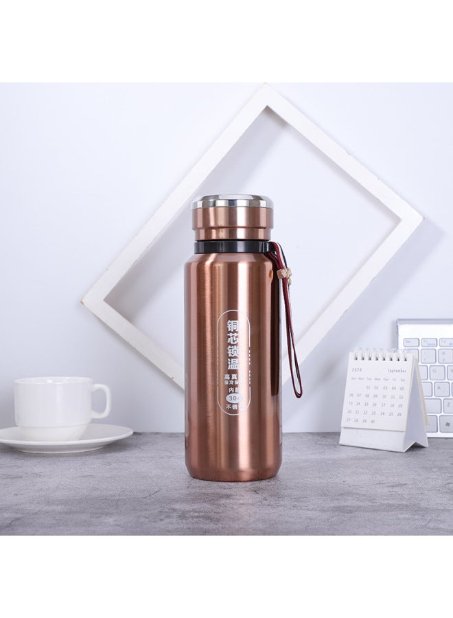 Yellow Internet Celebrated Large Capacity Portable Thermos Cup With Lanyard Gradient Water Cup Gift Cup For Daily Use Gift Sports Water Cup