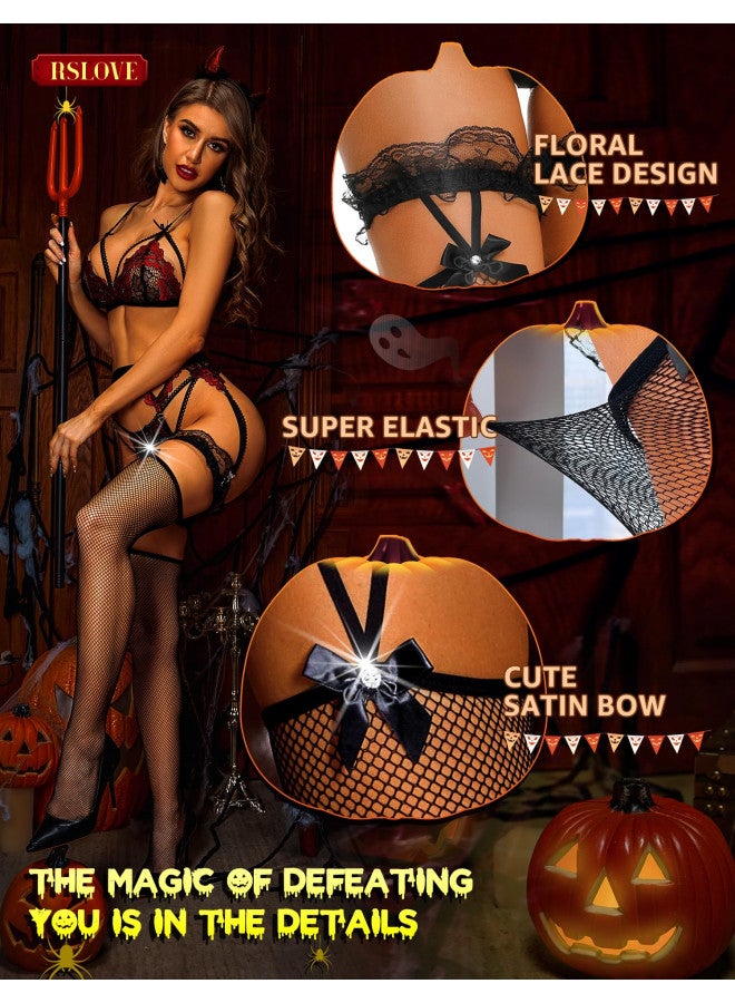 RSLOVE Women Fishnet Stockings Sexy Thigh High Pantyhose Women Tight Hosiery Black - Image 2