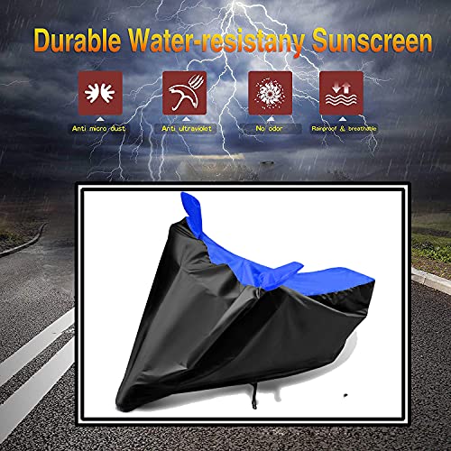 Aksmit Water Resistant Bike Cover Dustproof UV Protection Bike Body Cover Universal All-Weather Protection (Blue/Black) - Image 3