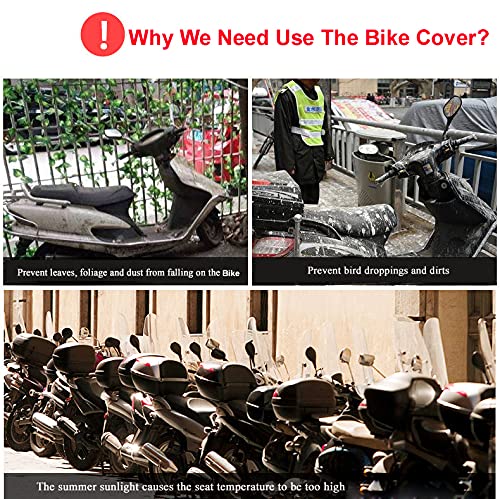 Aksmit Water Resistant Bike Cover Dustproof UV Protection Bike Body Cover Universal All-Weather Protection (Blue/Black) - Image 5