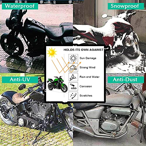 Aksmit Water Resistant Bike Cover Dustproof UV Protection Bike Body Cover Universal All-Weather Protection (Blue/Black) - Image 4