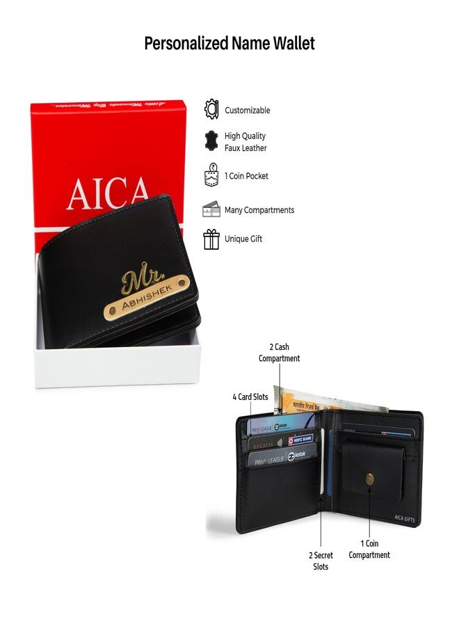 AICA مجموعة هدايا مصابيح LED للرجال من AICA، قابلة للتخصيص بالاسم، 4 قطع (أسود) - Image 4