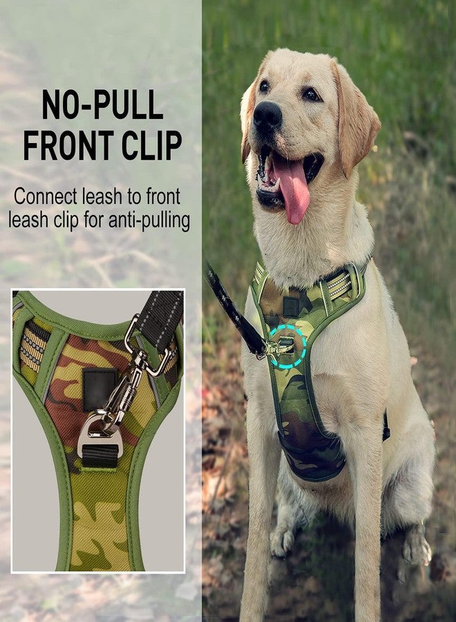 Genesis Dog Harness with Heavy Duty 5ft Dog Leash, Large Size Nylon 3M Reflective. Easy Control Chest Body No Pull Belt for Pets. Army Camo Adjustable Double Padded Vest. (Girth inch: 26” - 31”) - Image 2