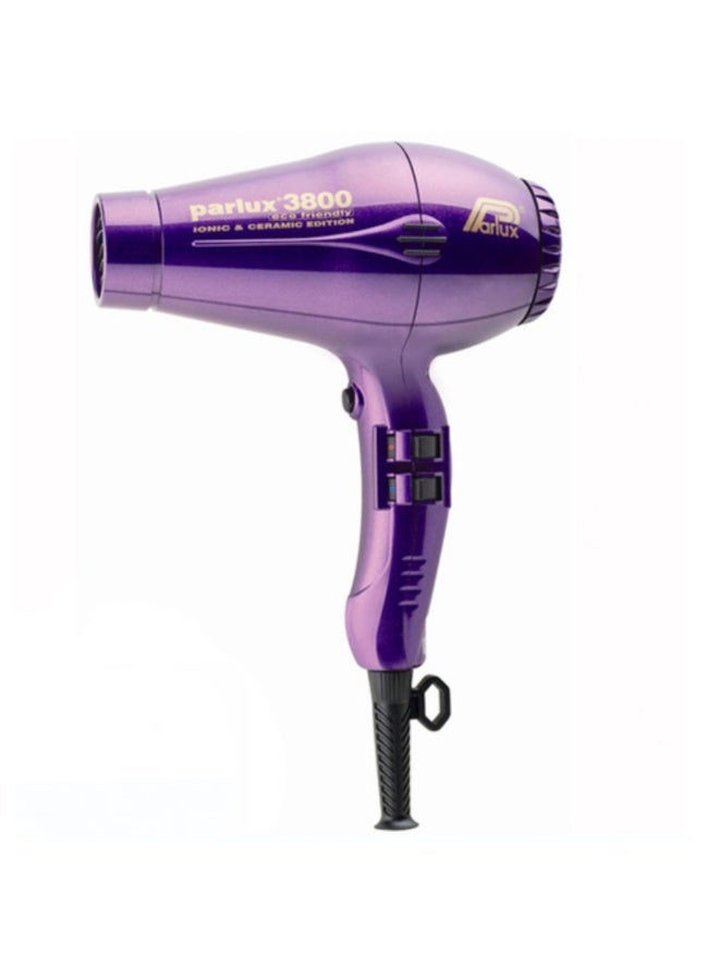 Parlux 3800 Hair Dryer Eco Friendly Ionic and Ceramic [European Plug 220V] Purple 1unit - Image 4