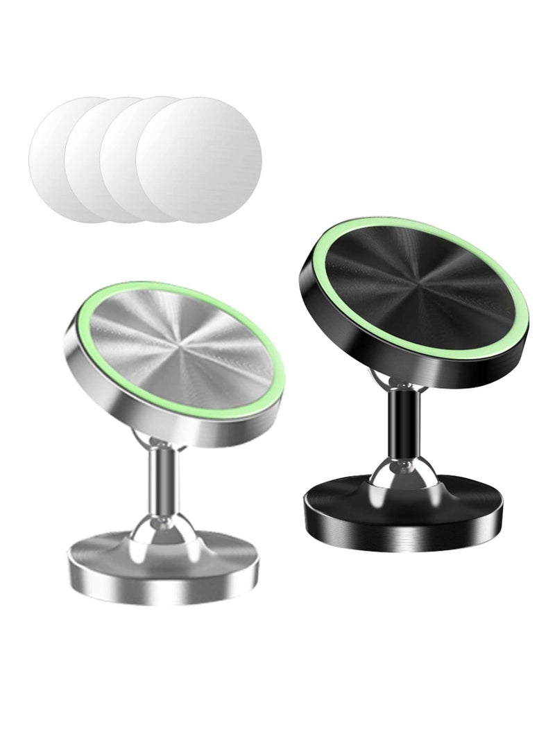 Excefore Magnetic Phone Holder for Car, Universal Phone Mount for car, Dashboard Car Phone Holder, 360° Adjustable Magnetic Car Mount Fits for Samsung, iPhone 14, All Phones (Luminous 2 Pcs) - Image 1