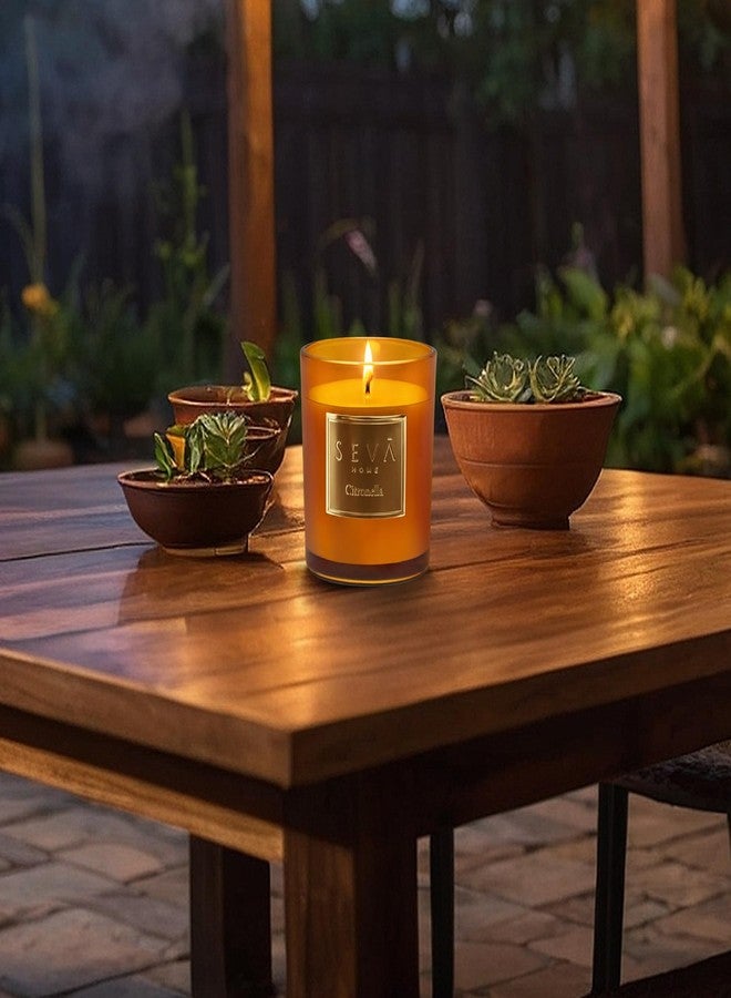 SEVA HOME Signature Scented Candle - Citronella | 35 Hour Burn | Natural Soy Wax | Fresh Citrus Aroma & Insect-Repelling | Outdoor & Indoor Décor | Premium Gift - Image 2