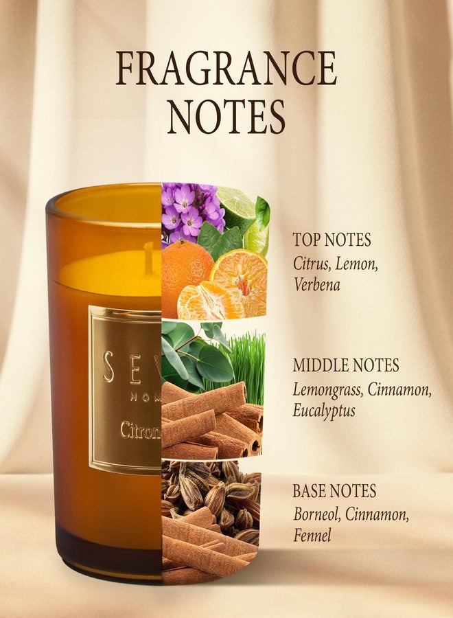 SEVA HOME Signature Scented Candle - Citronella | 35 Hour Burn | Natural Soy Wax | Fresh Citrus Aroma & Insect-Repelling | Outdoor & Indoor Décor | Premium Gift - Image 3