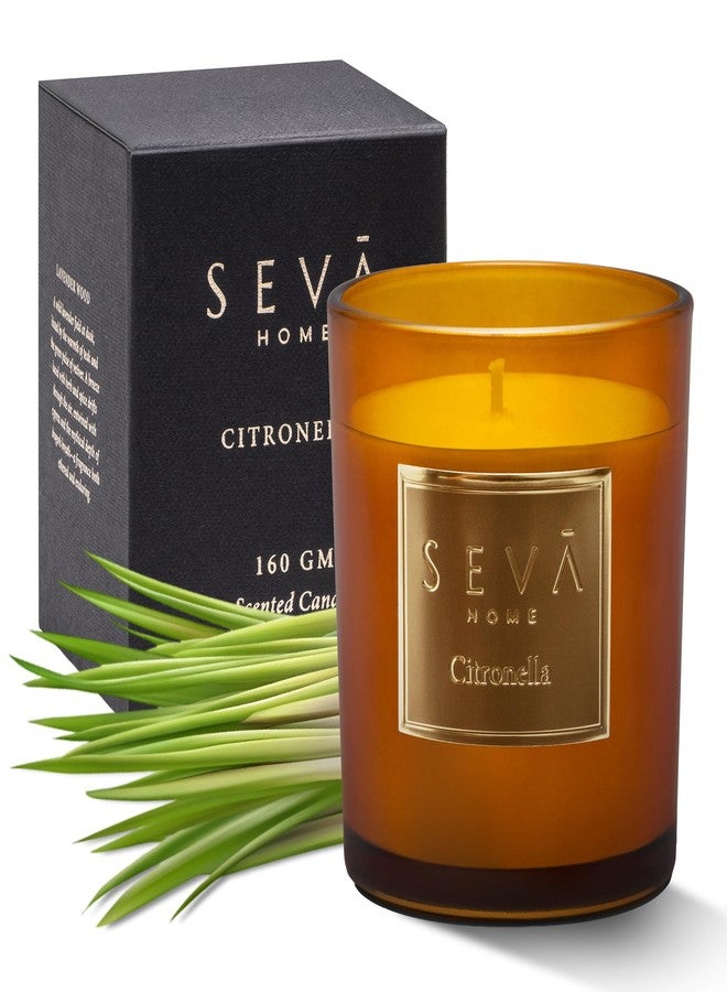 SEVA HOME Signature Scented Candle - Citronella | 35 Hour Burn | Natural Soy Wax | Fresh Citrus Aroma & Insect-Repelling | Outdoor & Indoor Décor | Premium Gift - Image 1