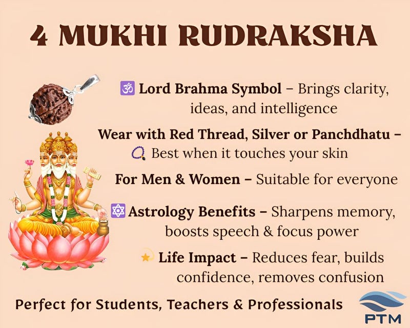 PTM رودراکشا نيبالي أصلي معتمد 1/2/3/4/5/6/7/8/9/10/11/غانش/غوريشانكار بموخى فلكي قلادة فضة استرلينية 925 علامة BIS للرجال والنساء - Image 3