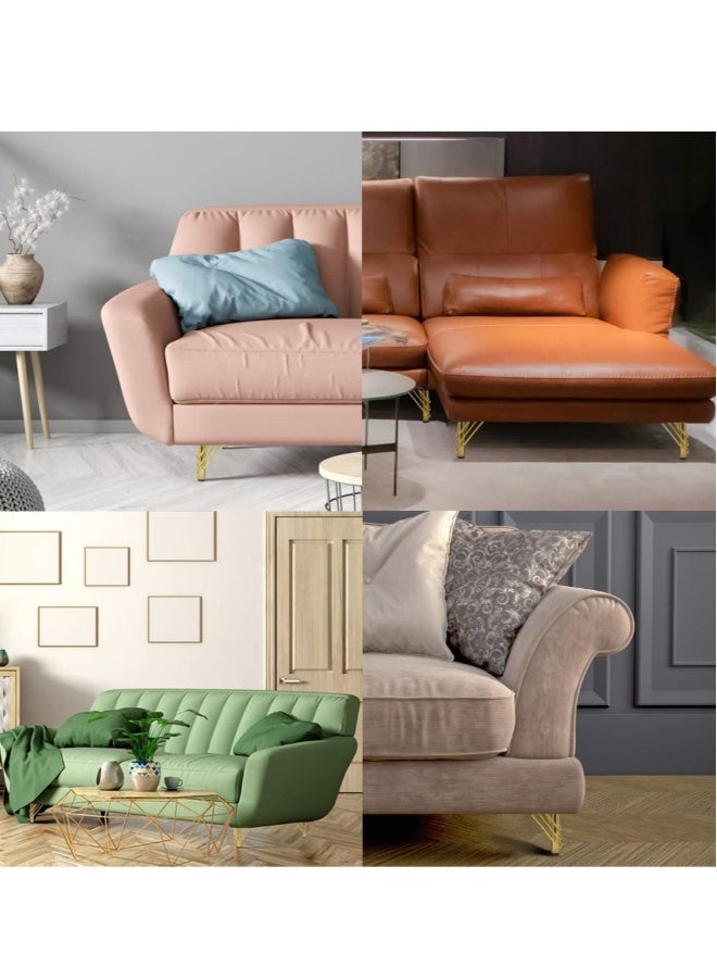 Furniture Legs Setm 6 inch Gold Metal Cabinet Legs with Rubber Floor Protectors for Sofa Legs for Dresser TV Stand End Table etc (4 Pieces ） - Image 2