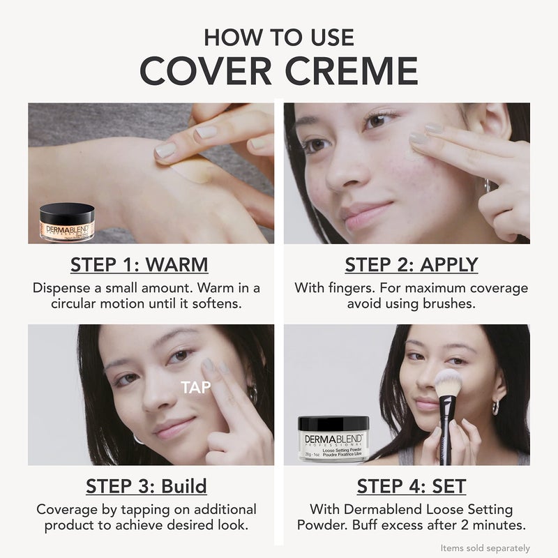 Dermablend كريم ديرمابلند كوفر كريم أساس عالي التغطية مع واقي شمس SPF 30، 30N بيج رملي، 1 أونصة - Image 5