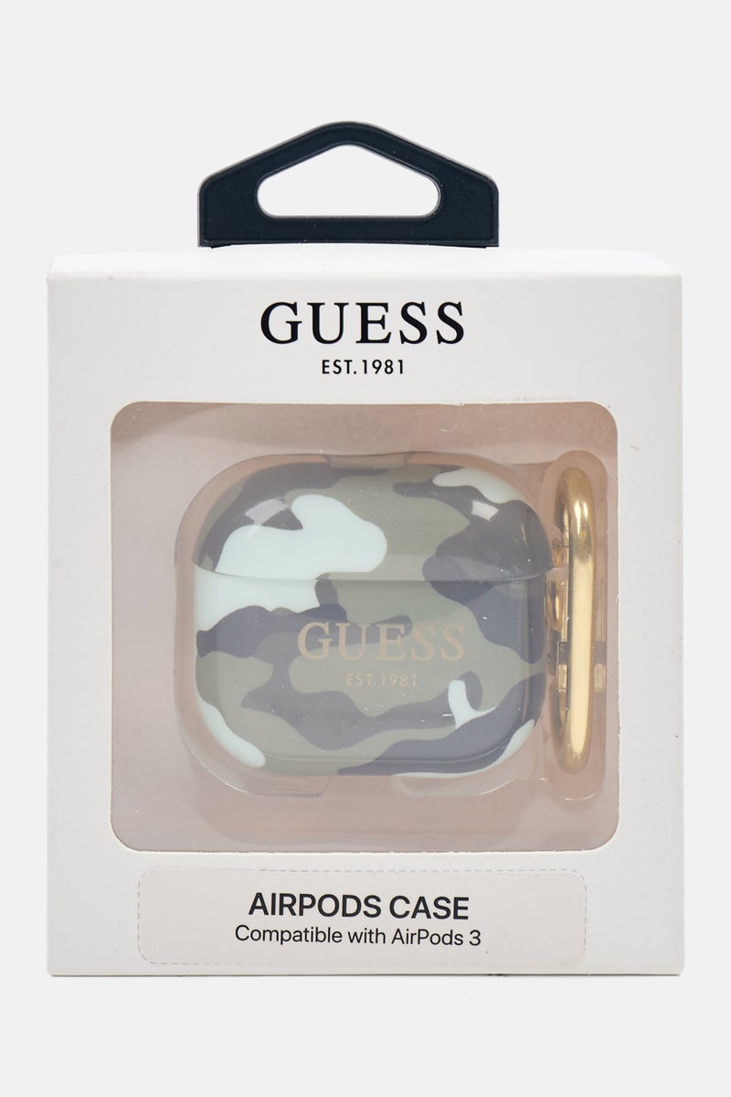 GUESS Airpods 3 Protective Camouflage Case, Olive  - Image 1