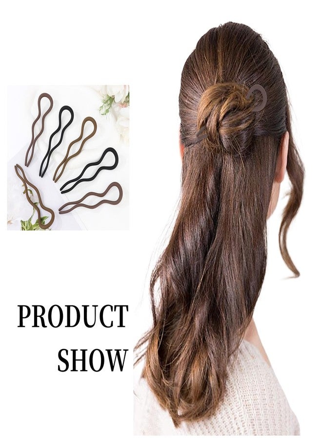 ANBALA French Hair Pins U-Shaped Wavy Design, Matte Finish Plastic Updo Pins for Women, French Twist Bun Clips for Fine/Thick Hair, 6 Pack - Image 3