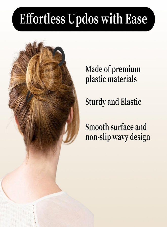 ANBALA French Hair Pins U-Shaped Wavy Design, Matte Finish Plastic Updo Pins for Women, French Twist Bun Clips for Fine/Thick Hair, 6 Pack - Image 5