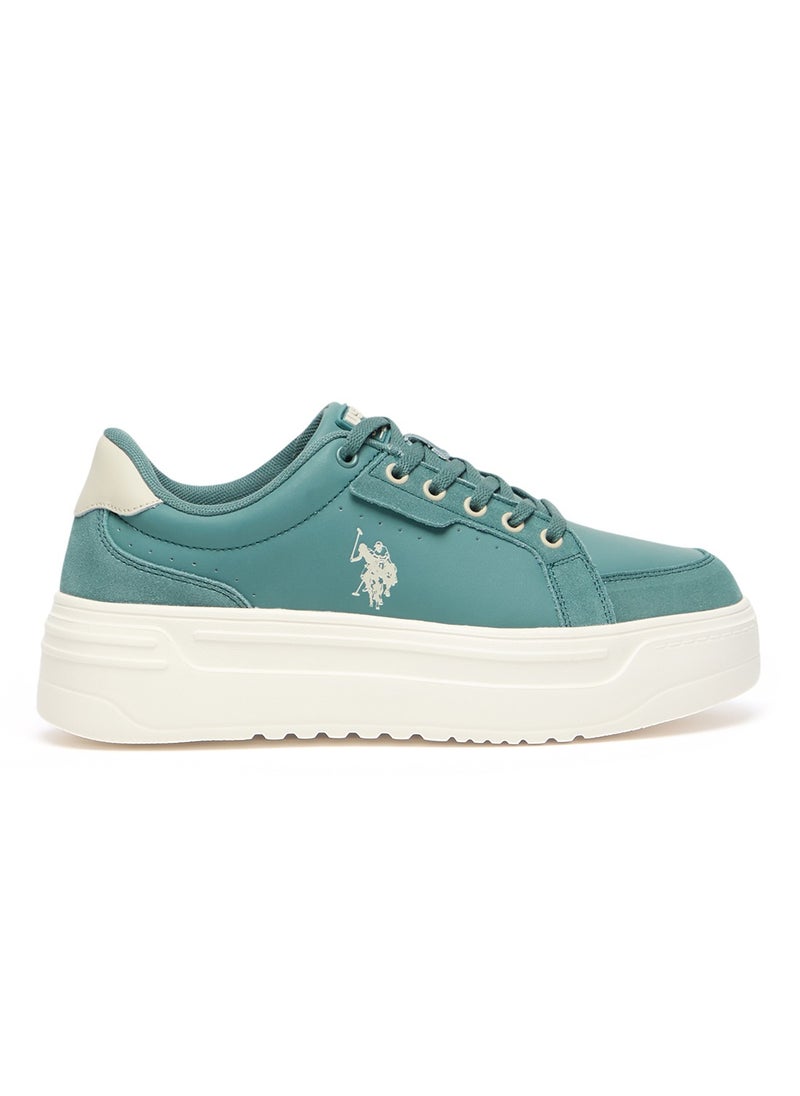 U.S. Polo Assn. - Women's Mint Platform Sneakers - Low-Top Casual Lace-Up Design with Comfort Cushioned Sole for Everyday Wear - Image 1