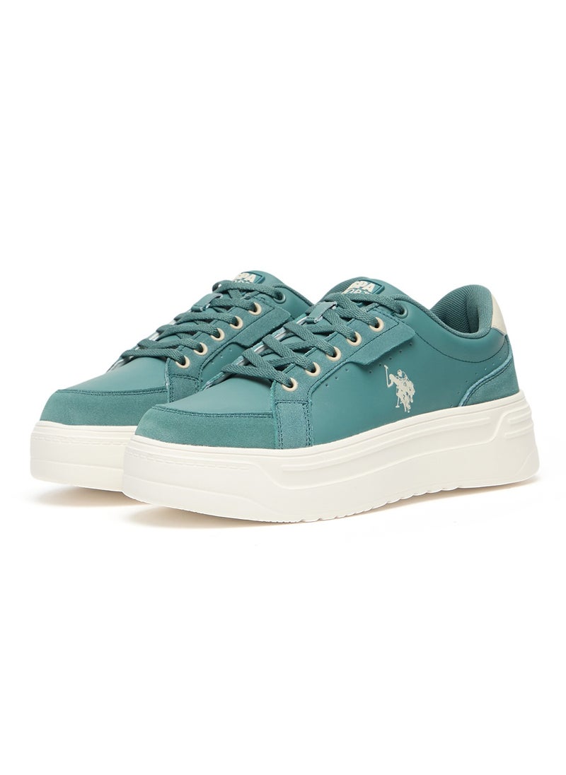 U.S. Polo Assn. - Women's Mint Platform Sneakers - Low-Top Casual Lace-Up Design with Comfort Cushioned Sole for Everyday Wear - Image 1