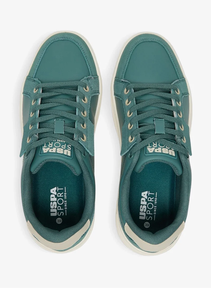 U.S. Polo Assn. Mint Women's Mint Platform Sneakers - Low-Top Casual Lace-Up Design Shoes with Comfort Cushioned Sole for Everyday Wear for Women | Best Price UAE